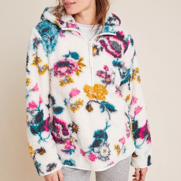 NWT Anthropologie Rosemarie Hooded Sherpa Jacket Size S Small